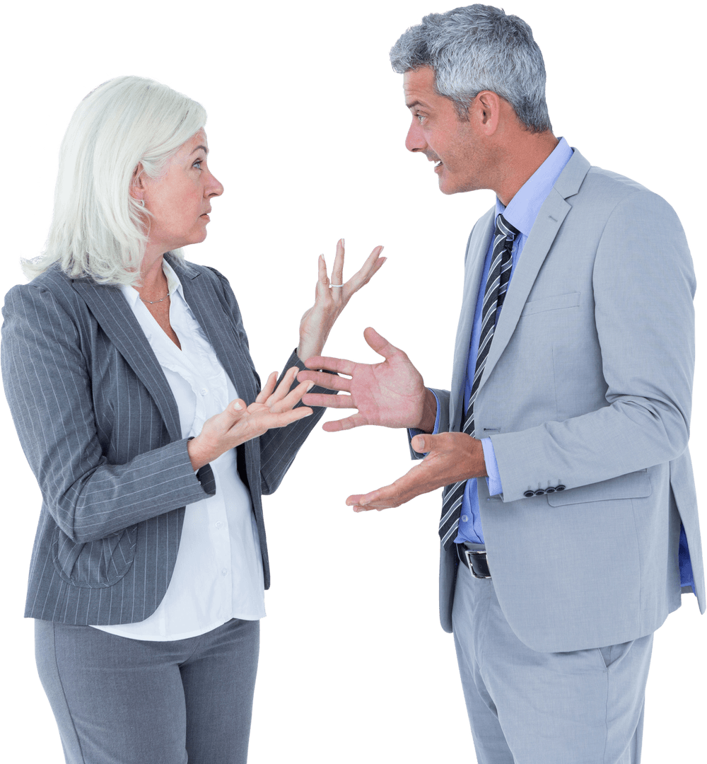 Transparent Business Dispute Mature Professionals Arguing