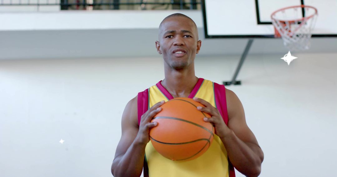 Confident Basketball Player Boosting Motivation for Sport Advertisements