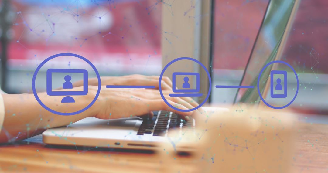 Digital Network Concept with Connected Symbolic Icons