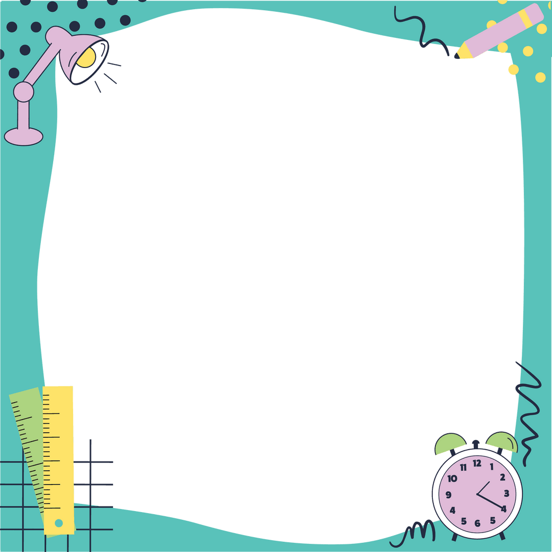 Transparent Background with Educational-Themed Frame and Space for Text