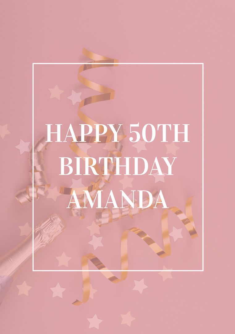 Pink Birthday Invitation for 50th Birthday Celebration - Download Free Stock Templates Pikwizard.com