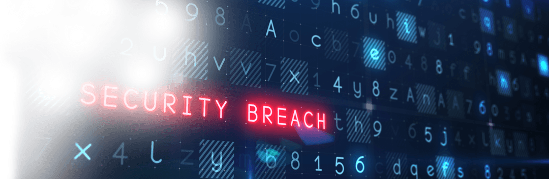 Transparent digital security breach text with code background