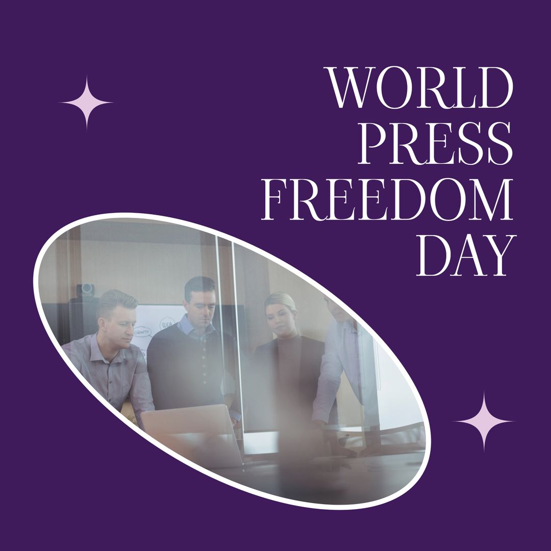 Diverse Professionals Celebrating World Press Freedom Day