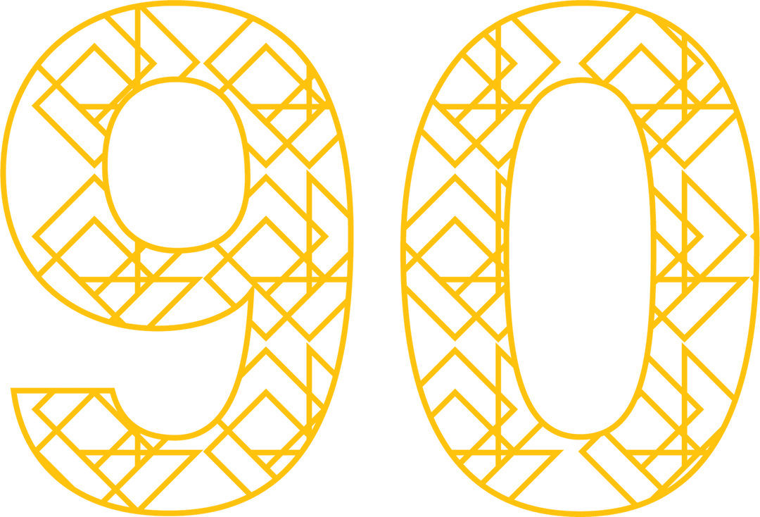 stylish yellow 90 number with pattern on transparent background - Download Free Stock Images Pikwizard.com