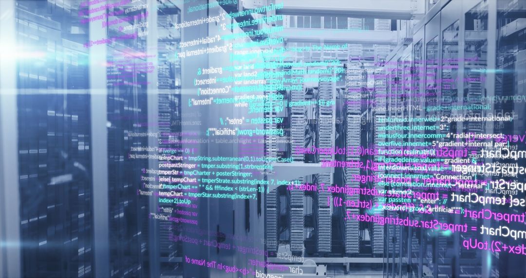 Data Processing Concept with Code Overlay on Server Racks - Free Images, Stock Photos and Pictures on Pikwizard.com