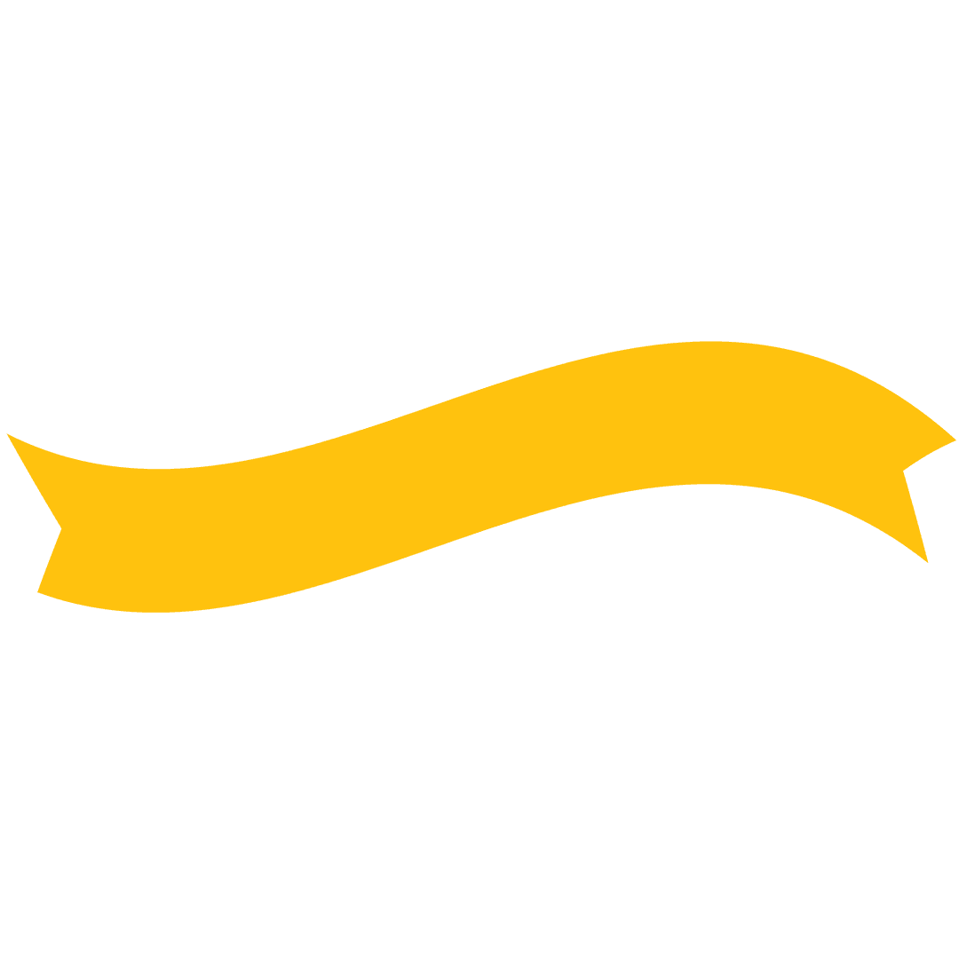 Yellow Ribbon Banner on Transparent Background with Copy Space