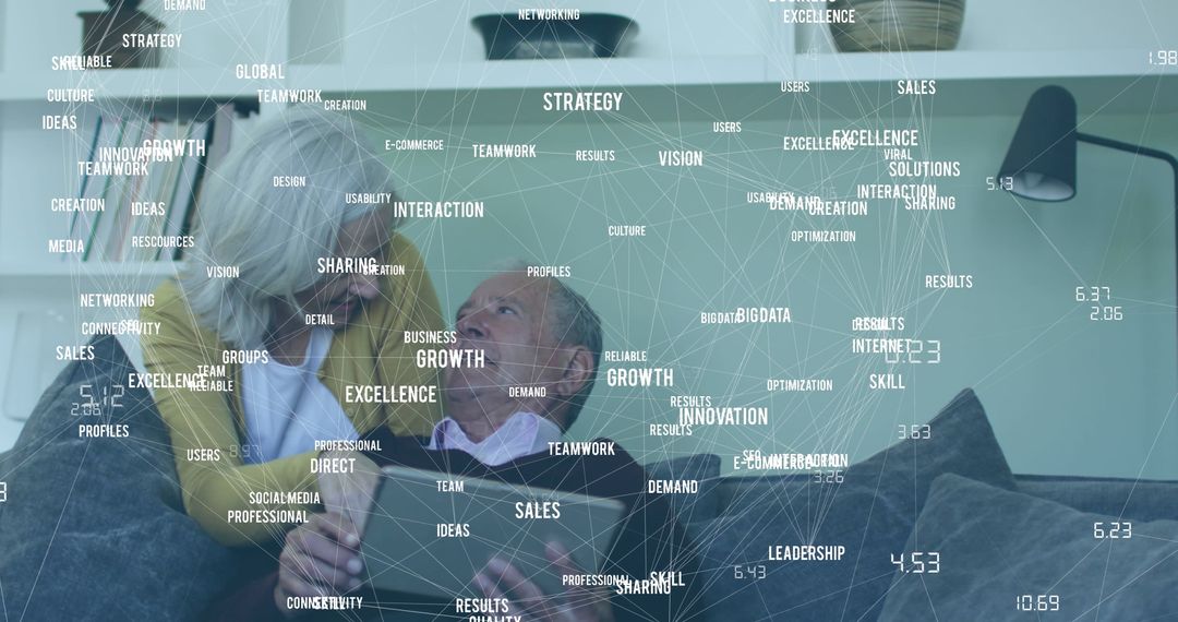 Senior Couple Exploring Digital Networks and Innovation