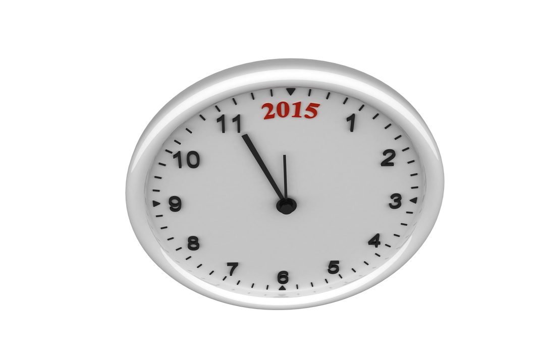 Realistic Transparent Clock Illustrating Passing Time for Year 2015 - Download Free Stock Images Pikwizard.com