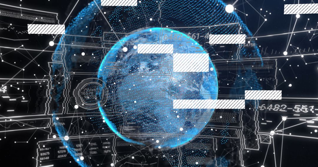 Digital data networks spanning across global interface