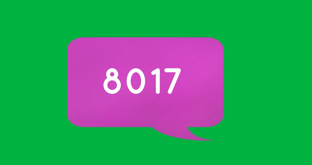 Animated Purple Chat Bubble on Green Background with Number