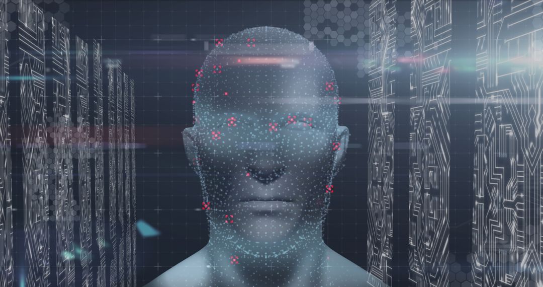 Digital Head Interface with Data Processing and Hologram Effect - Free Images, Stock Photos and Pictures on Pikwizard.com