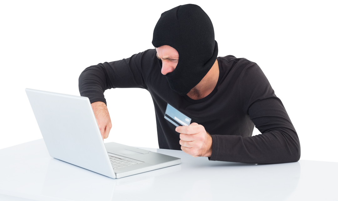 Transparent Image of Masked Hacker Stealing Credit Card Information - Download Free Stock Images Pikwizard.com