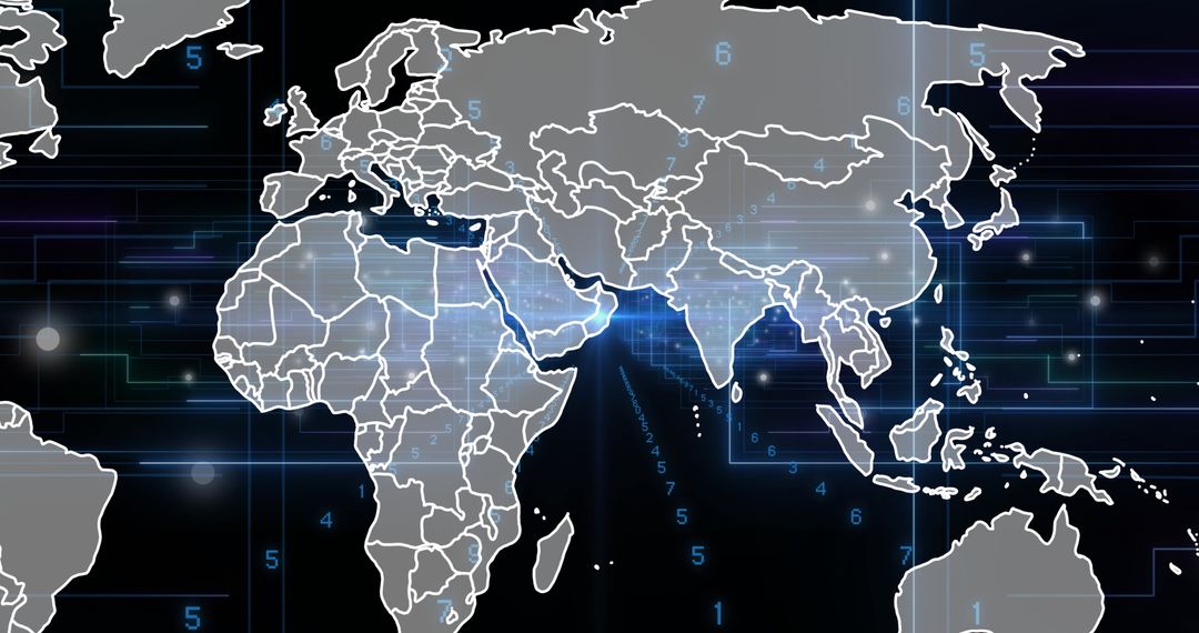 Global Data Network Connections with Overlay World Map
