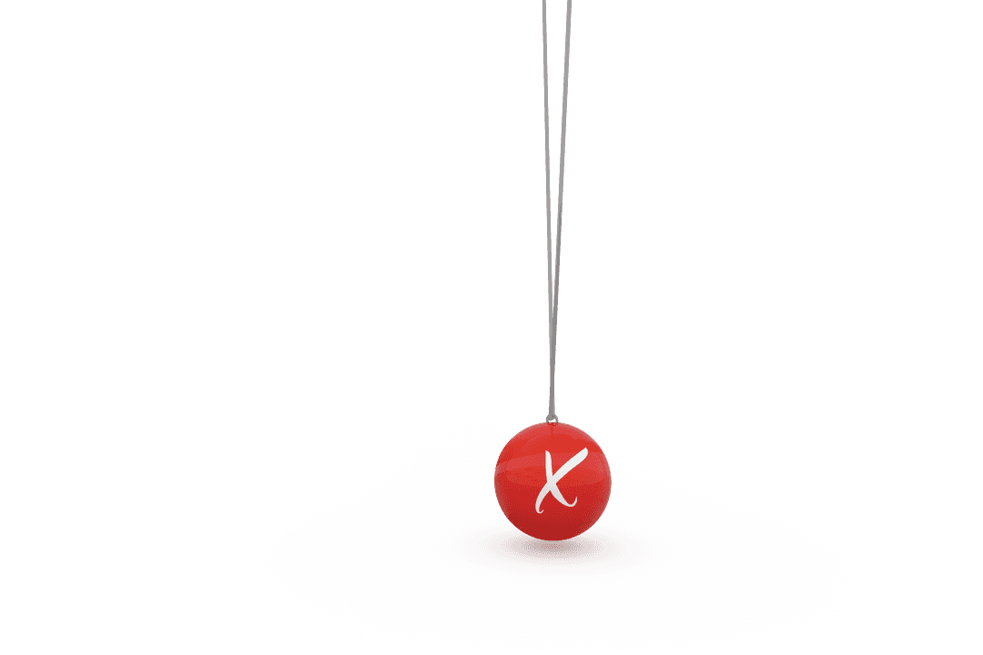 Red Sphere with Letter X on Transparent Background Illustration