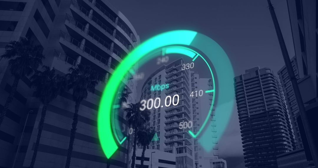 High-Speed Internet Concept Over Urban Architecture Background