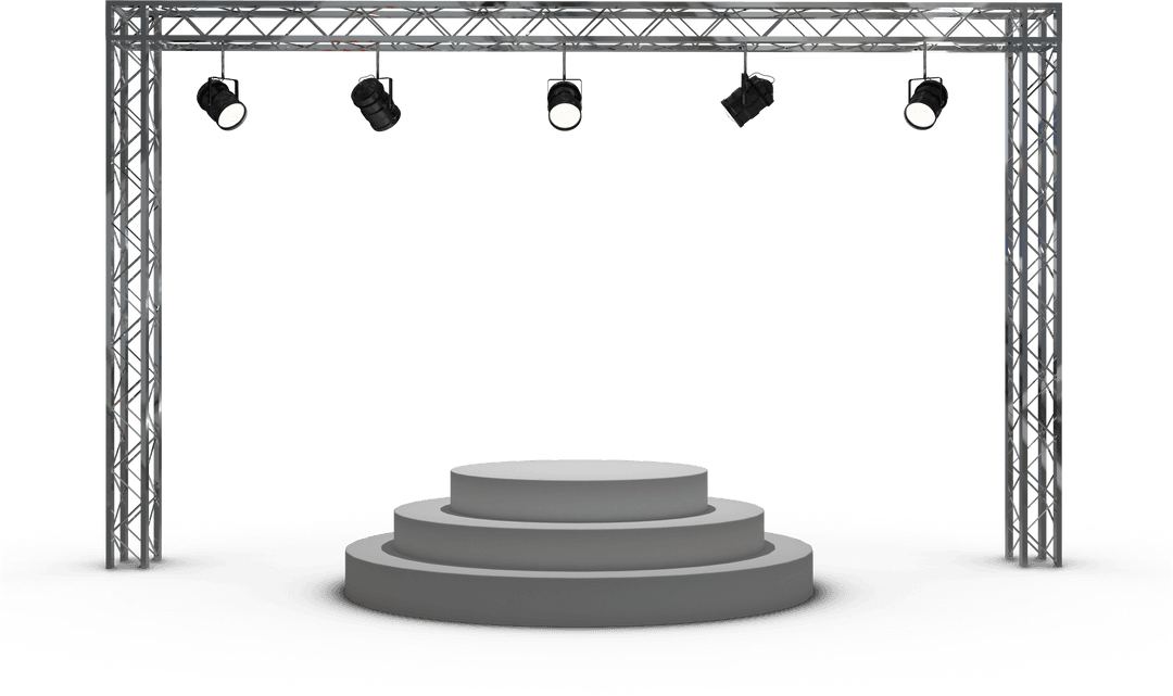 Transparent Stage Spotlight Illuminating Stepped Podium