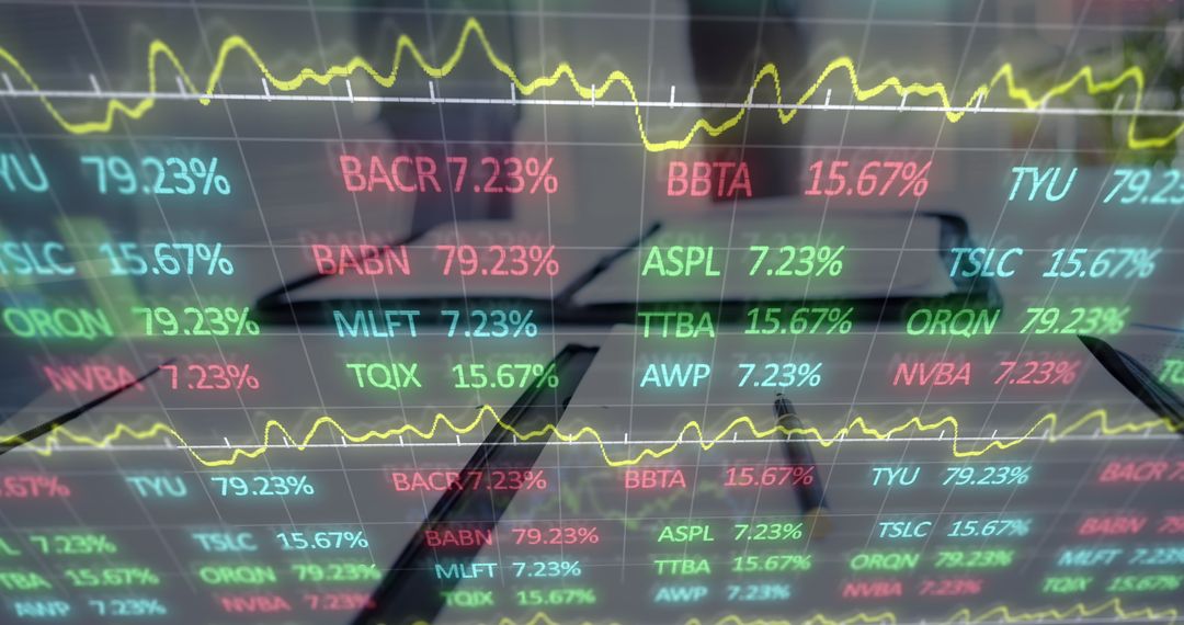 Financial Data with Statistics and Market Trends Overlay