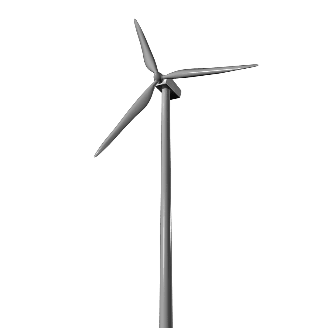 Transparent Digital Illustration of Wind Turbine and Ecology Concept