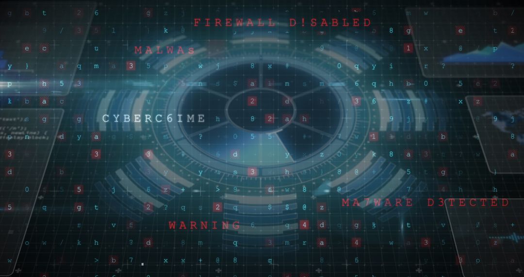 Cybersecurity Interface with Digital Threat Alerts and Grid