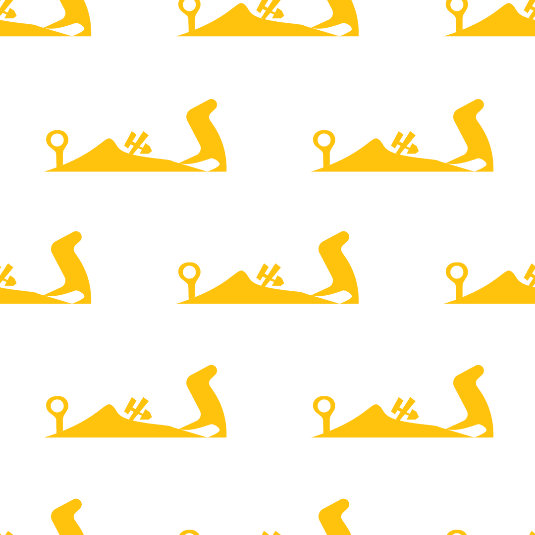 Seamless Pattern with Yellow Abstract Shapes on Transparent Background