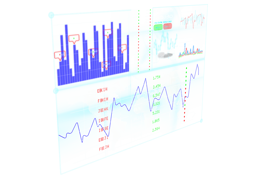 Transparent Financial Data and Statistics Vector Illustration