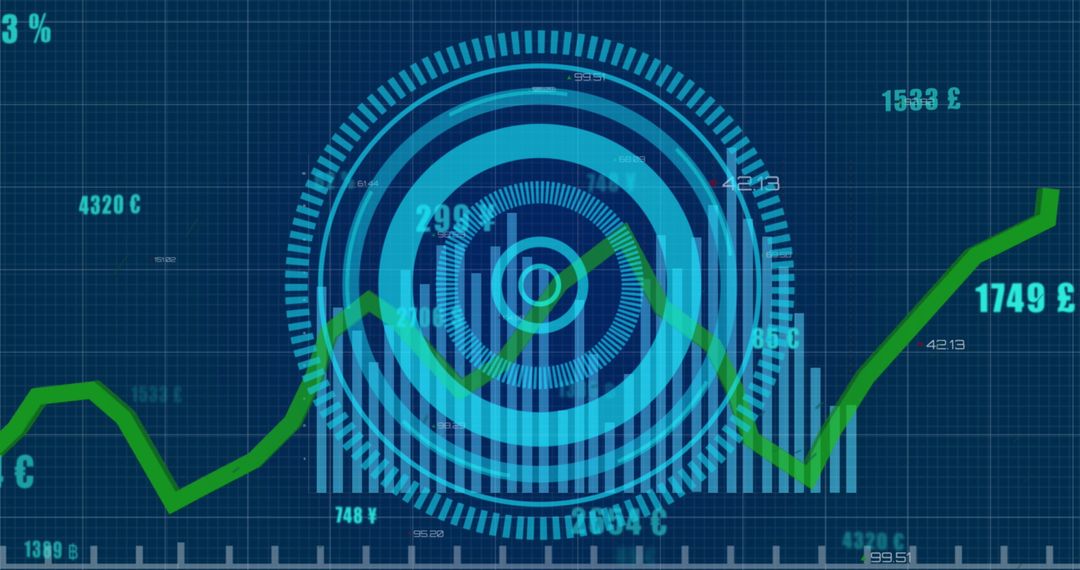 Business Data Technology Concept with Grid Overlay