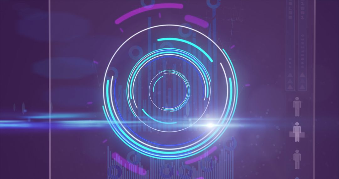 Futuristic Circular Data Interface with Graphical Elements