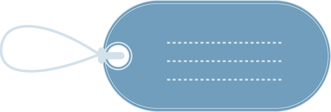 Blue Oval Nameplate on Transparent Background for Digital Labeling