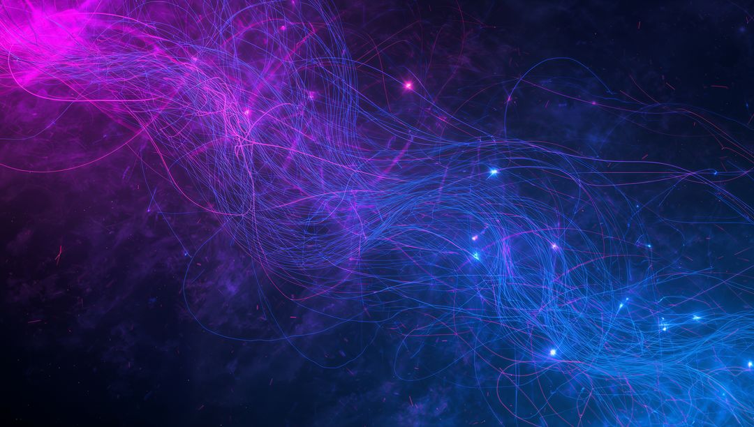 Neon Light Trails in Cosmic Digital Space