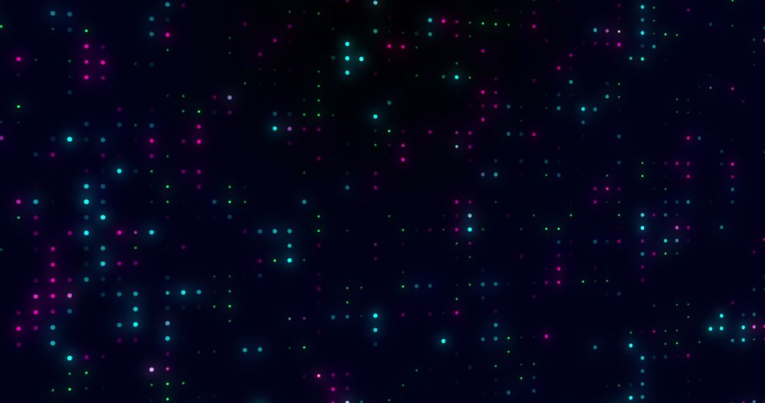 Colorful Glowing Dots on Dark Background for Abstract Digital Design