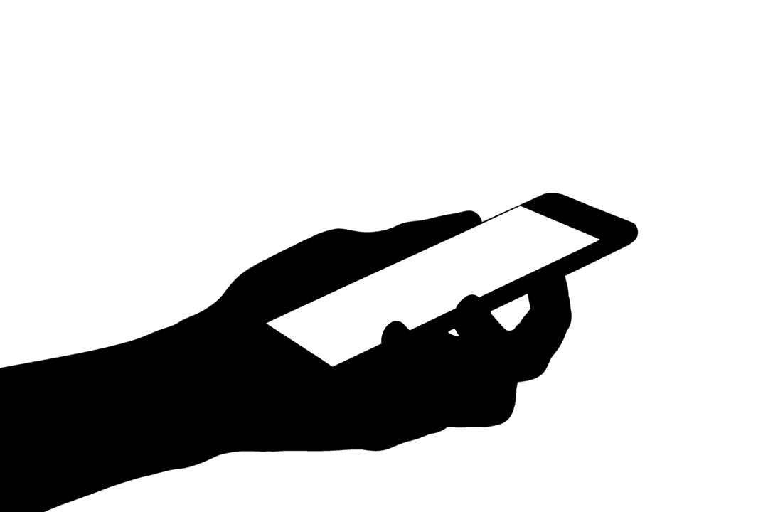 Transparent Smartphone Hand Silhouette with Copy Space