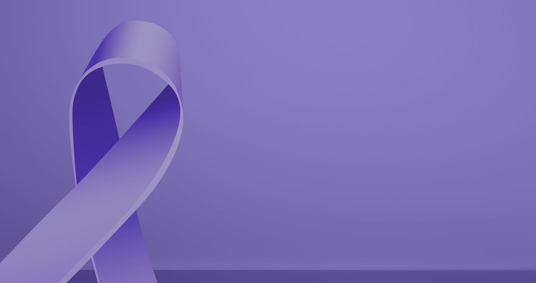 Purple Awareness Ribbon on Soft Gradient Background