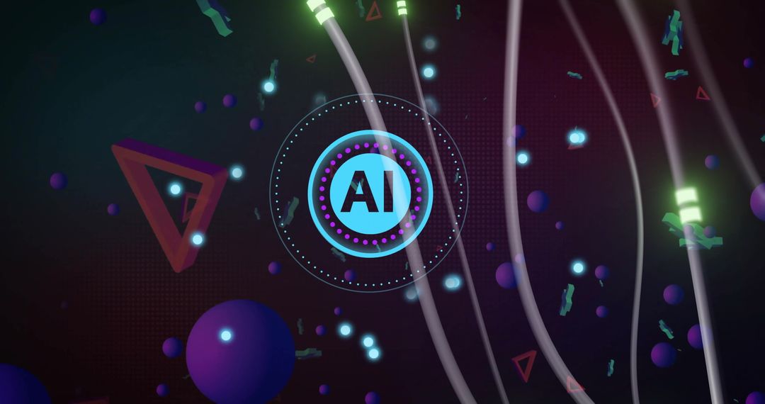 Futuristic AI Concept with Digital Brain and Connections