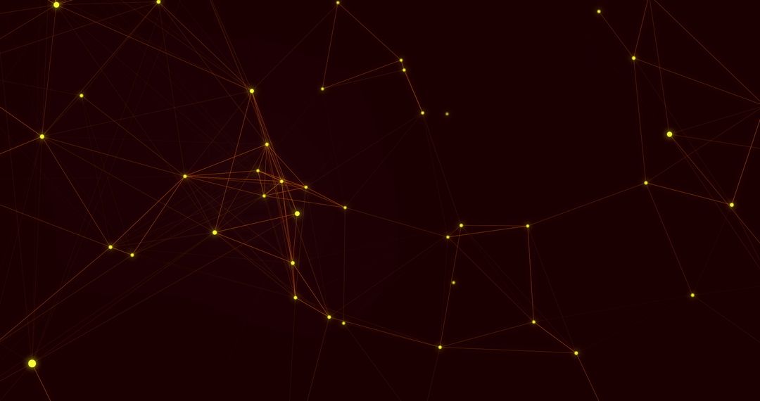 Digital Abstract Network with Glowing Yellow Nodes on Dark Background
