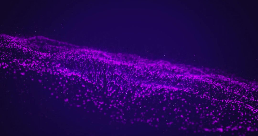 Dynamic Purple Particle Wave on Deep Violet Background