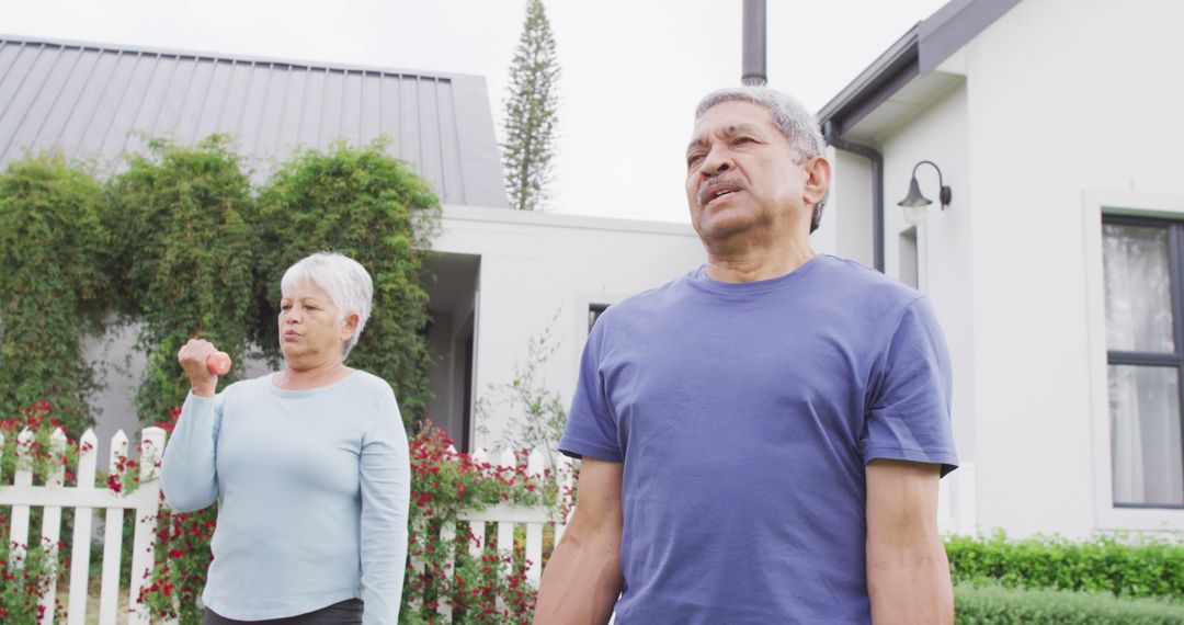 Senior Couple Stretching During Outdoor Exercise Routine - Free Images, Stock Photos and Pictures on Pikwizard.com