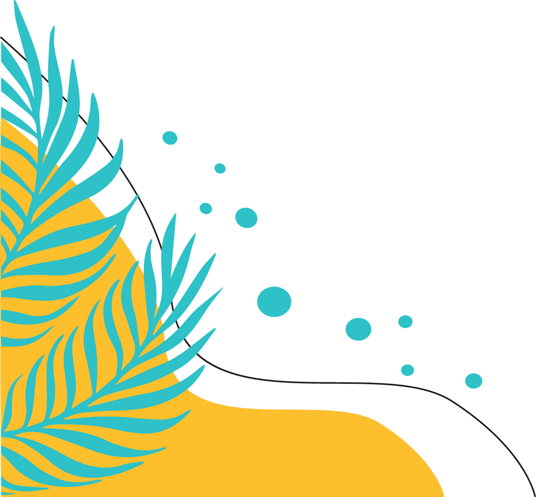 Transparent Tropical Palm Leafs on Minimalist Yellow Background