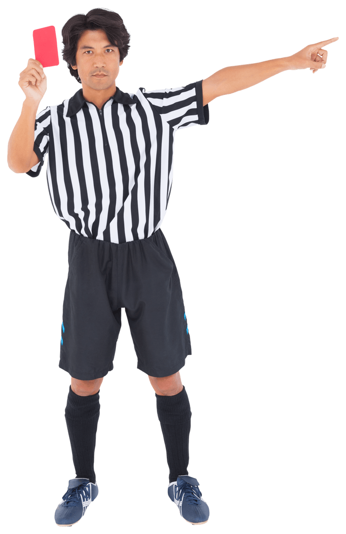 Referee Showing Red Card in Transprent Background