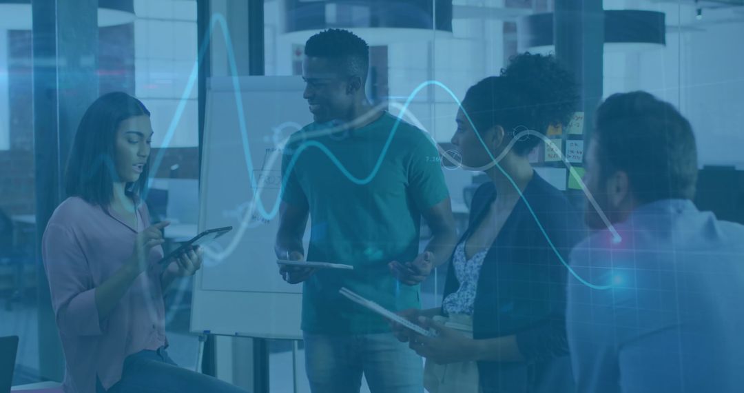 Diverse Business Team Collaborating on Data-Driven Project