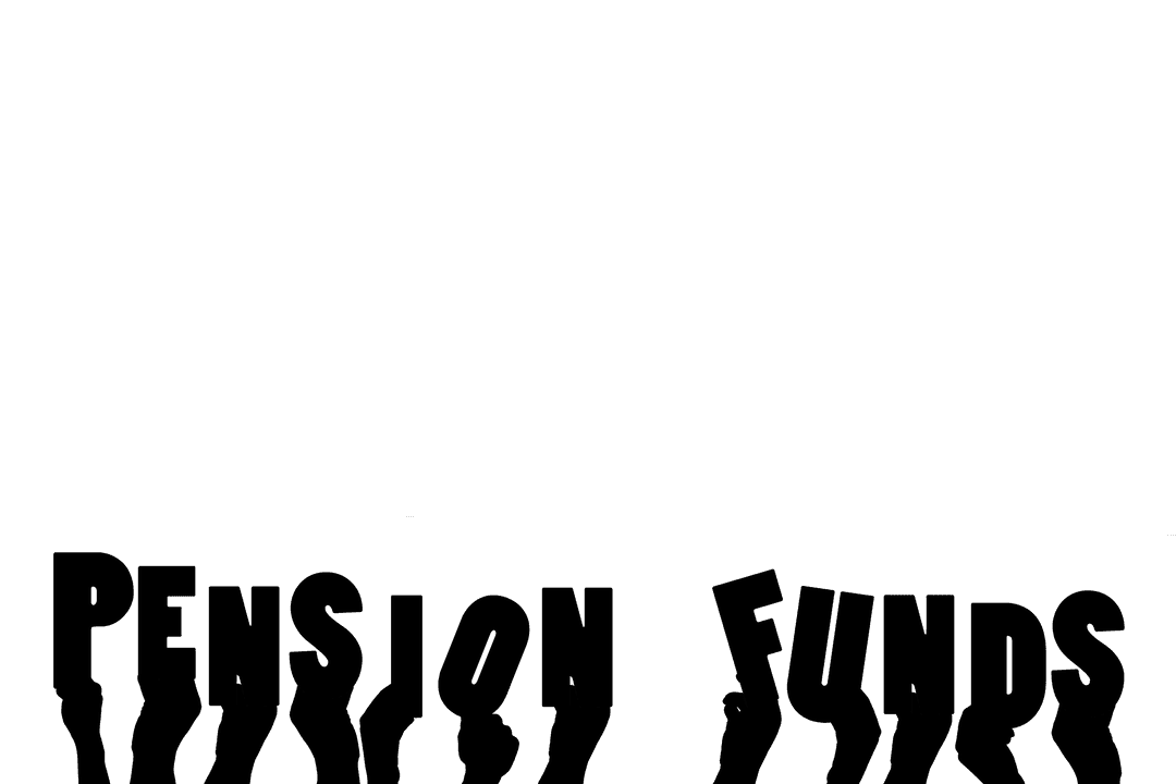 Hands Holding Pension Funds Text on Transparent Background