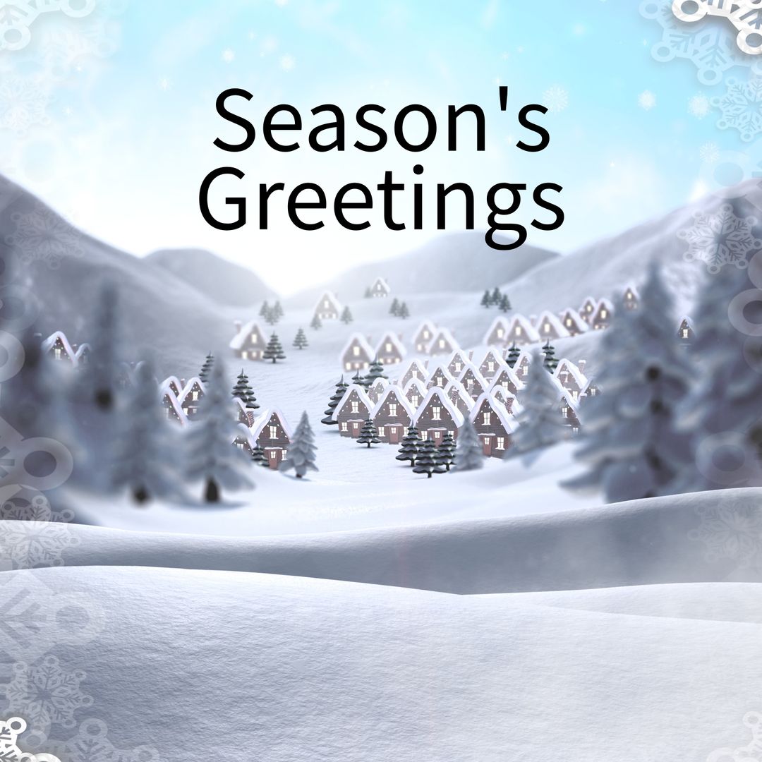 Winter Wonderland with Season's Greetings Overlay