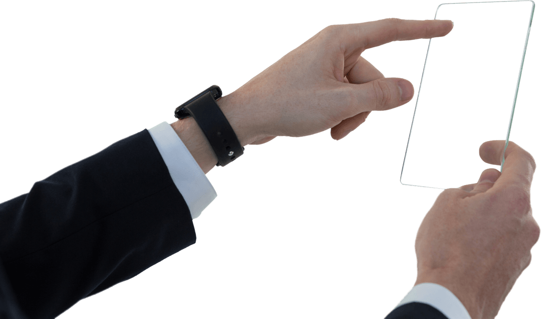Businessperson Using Transparent Tablet Device Concept - Download Free Stock Images Pikwizard.com