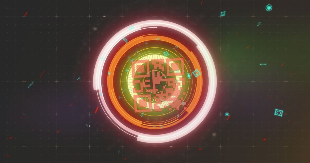 Digital QR Code Scanning Interface in Futuristic Design