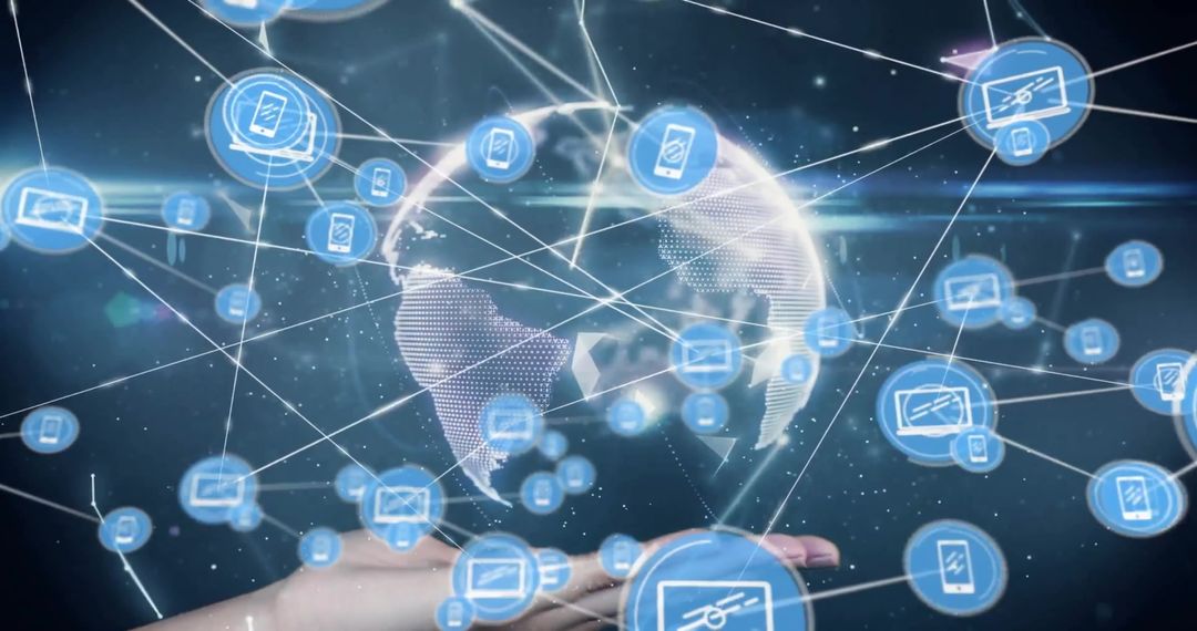 Global Digital Connections and Data Network Visualization