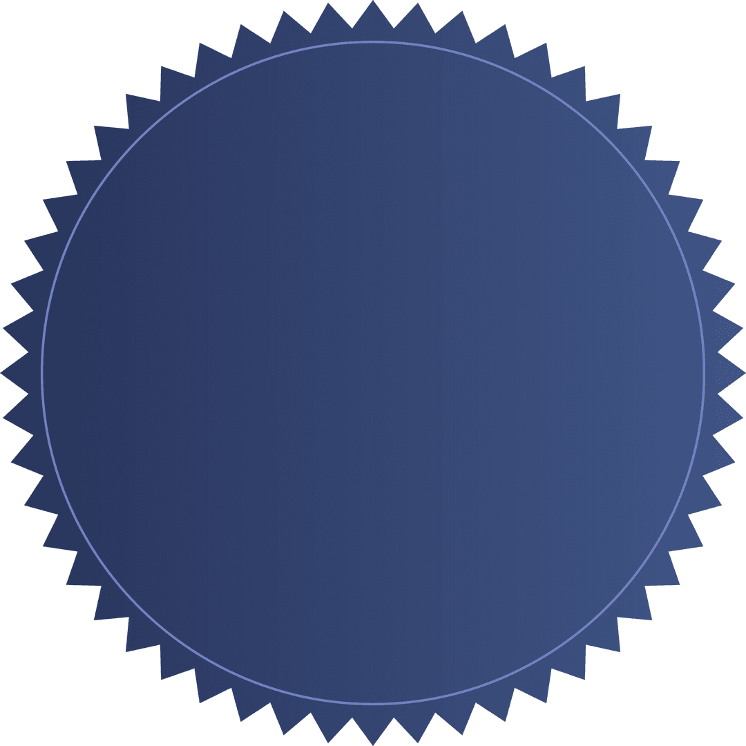 Navy Blue Star Circle Graphic on Transparent Background