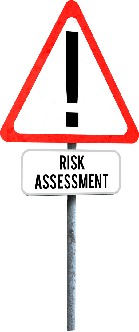 Transparent Warning Sign with Exclamation Mark for Risk Assessment