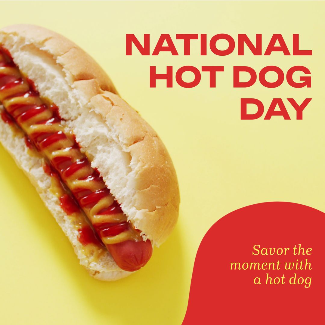 National Hot Dog Day Celebration with Delicious Hot Dog - Download Free Stock Templates Pikwizard.com