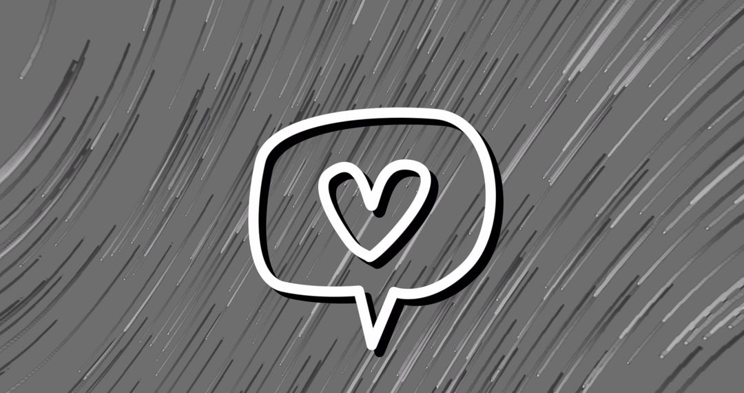 Social Media Heart Icon on Abstract Grey Background