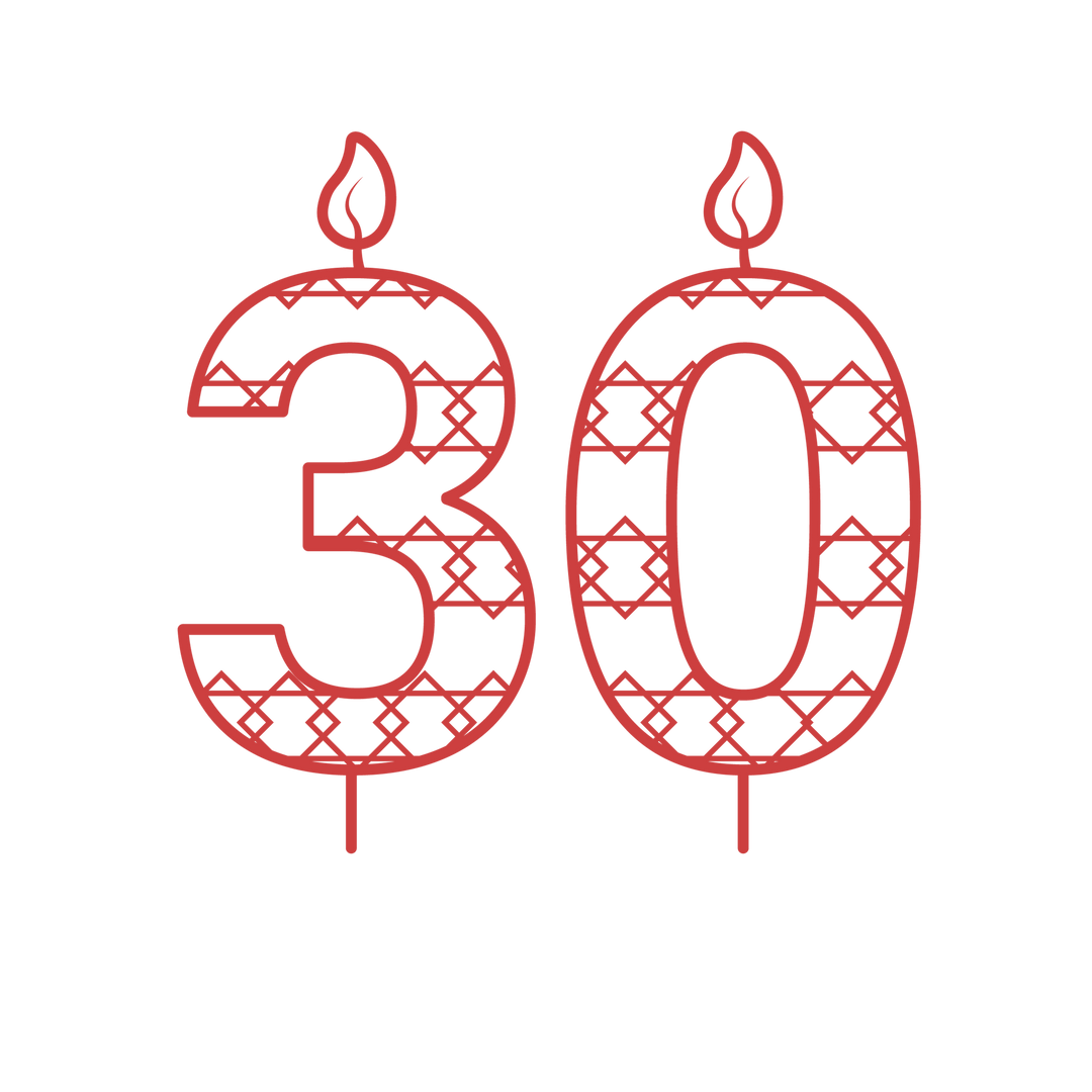 Red 30th Birthday Candle Illustration on Transparent Background - Download Free Stock Images Pikwizard.com