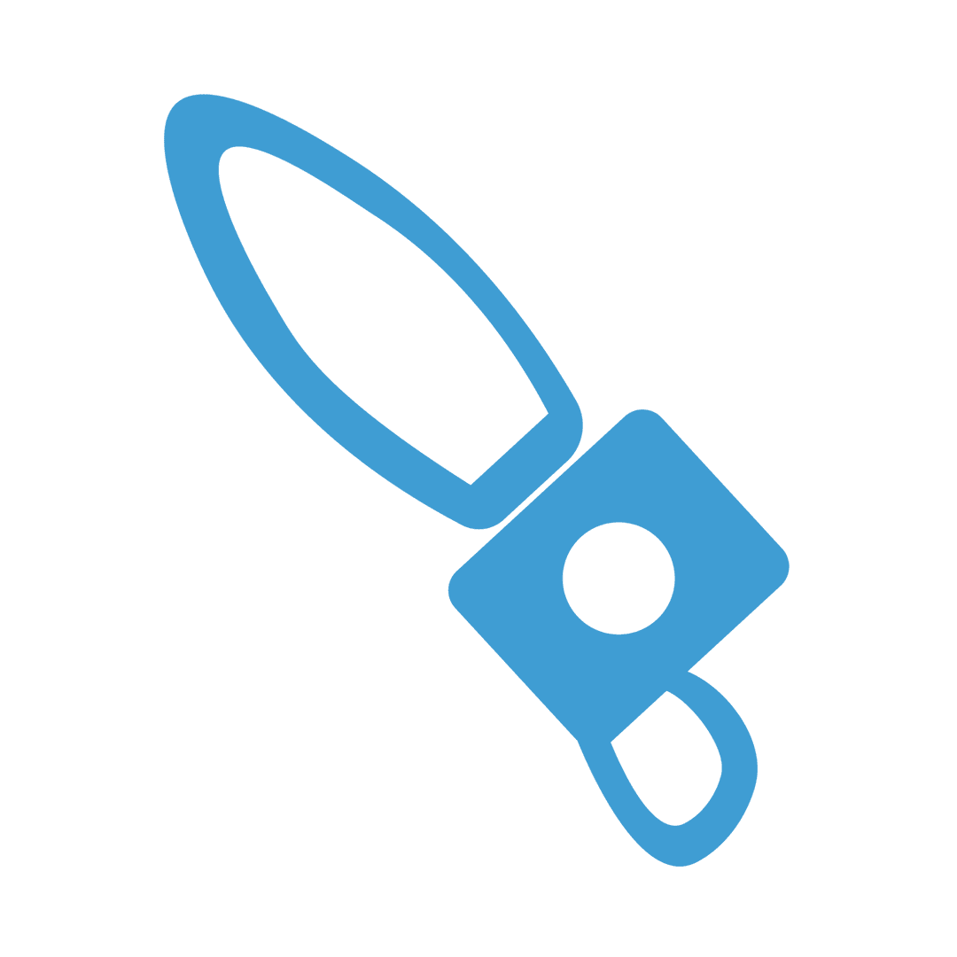 Abstract Blue Shape Icon with Transparent Background